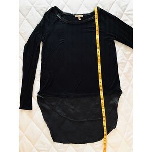 Black Bordeaux High-Low Silk Bottom Long Sleeve
